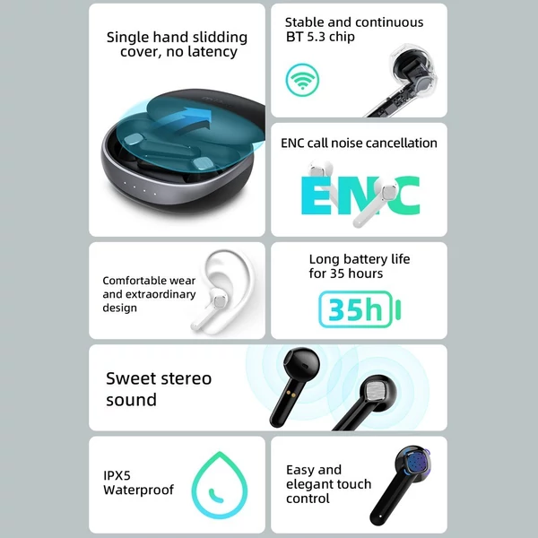 Mibro Earbuds S1 True vezeték nélküli sztereó fülhallgató - Fekete