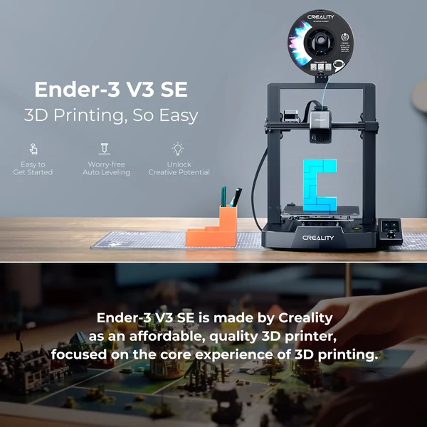 Creality Ender-3 V3 SE 3D nyomtató CR Touch automatikus szintező 220*220*250mm nyomtatási méret és 3,2 hüvelykes színes gombos képernyő