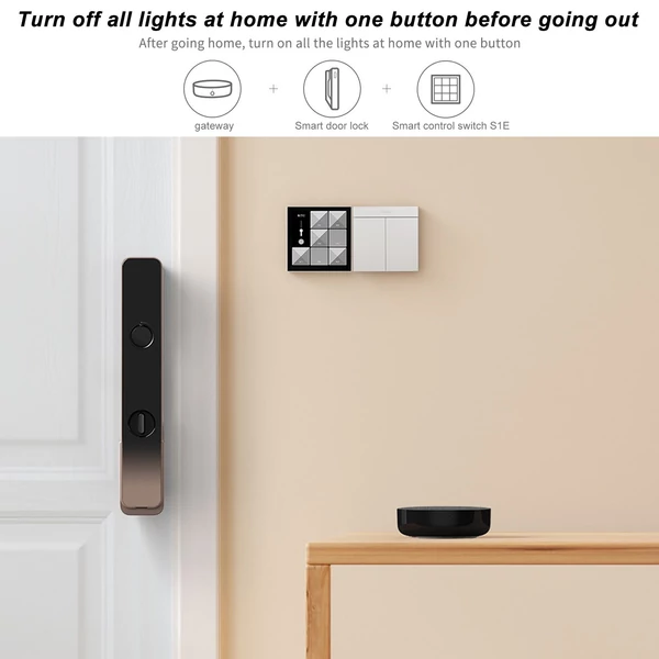 Aqara Smart Switch S1E Touch Control 4 hüvelykes Full LED időzítő naptár teljesítménystatisztika jelenetbeállító távirányító a Homekit Aqara APP-hoz