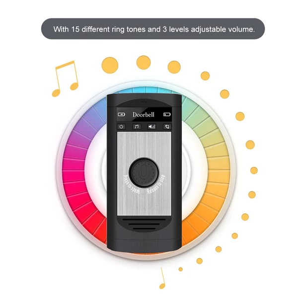 Vezeték nélküli hangos kaputelefon csengő - Ezüst és fekete