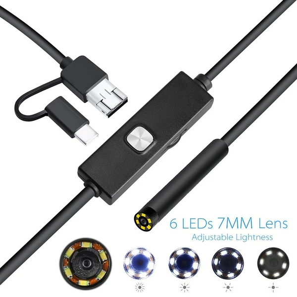 3 az 1-ben 0,3 MP endoszkóp állítható LED-ekkel - 1 méter