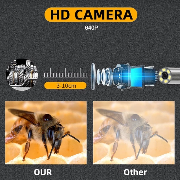 3 az 1-ben 0,3 MP endoszkóp állítható LED-ekkel - 1 méter
