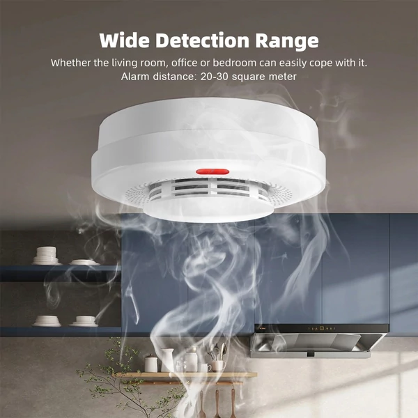Intelligens füstérzékelő tűzjelző 360 fokos érzékelő, nagy érzékenységű vezeték nélküli átvitel