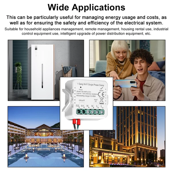 Tuya WiFi 80A egyfázisú bilincs napelemes PV kétirányú energiamérő APP vezérlő áramtranszformátor ütemezés időzítő otthoni automatizálási eszköz - 2 Gang