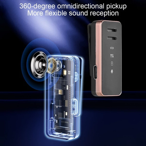 S18 Mini vezeték nélküli Lavalier mikrofon mobiltelefonhoz, 360°-os, gömbölyű hajtókamikrofon kijelző zajcsökkentéssel