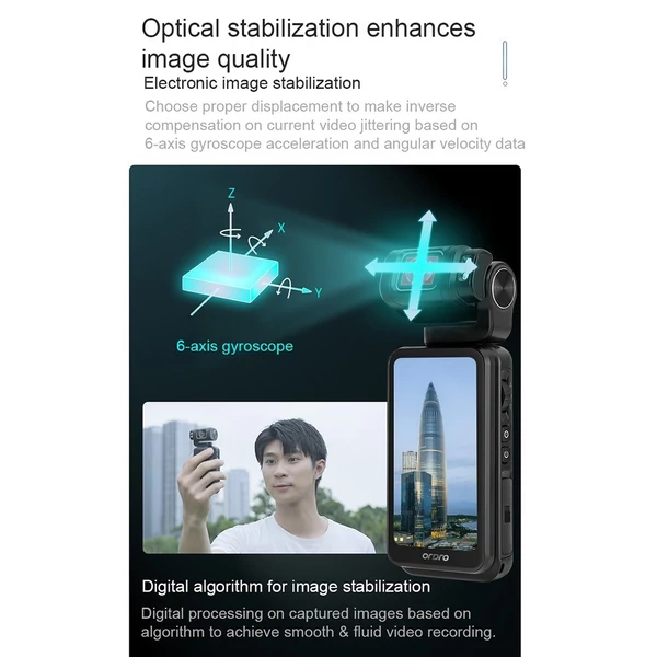 ORDRO M3 digitális videokamera 3,5 hüvelykes érintőképernyős LCD képernyővel, 180°-ban forgatható, 120°-ban széles látószögű IR éjszakai látás