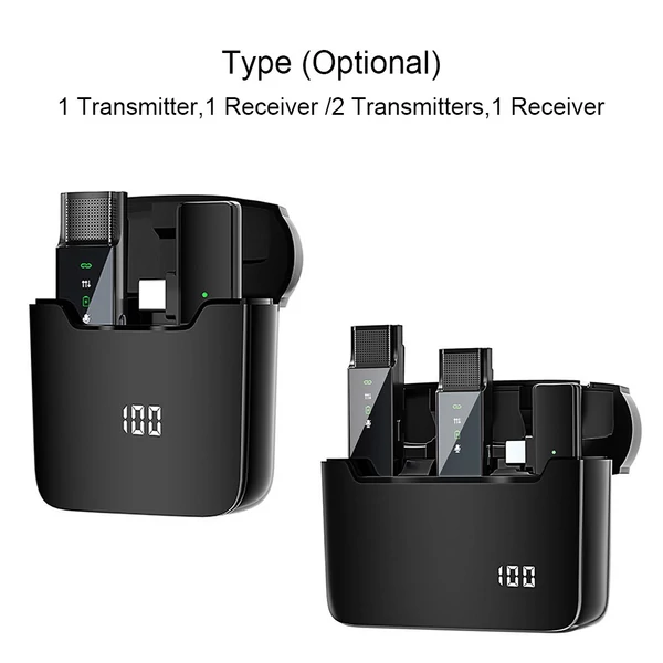 S16 Mini Vezeték nélküli Lavalier mikrofon 1db mobiltelefonhoz 360°-os, többirányú hajtókamikrofon, kijelző zajcsökkentéssel