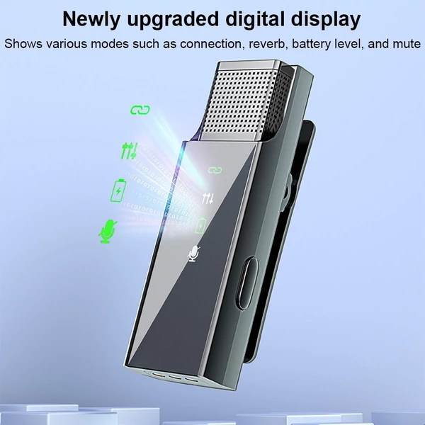 S16 Mini Vezeték nélküli Lavalier mikrofon 1db mobiltelefonhoz 360°-os, többirányú hajtókamikrofon, kijelző zajcsökkentéssel