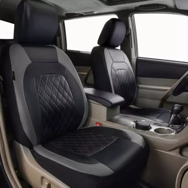 Autós univerzális PU bőr ülésvédő teljes készlet autós SUV járművekhez (9 darab) - Szürke