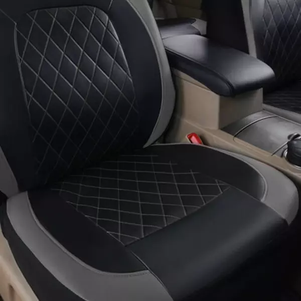 Autós univerzális PU bőr ülésvédő teljes készlet autós SUV járművekhez (9 darab) - Szürke