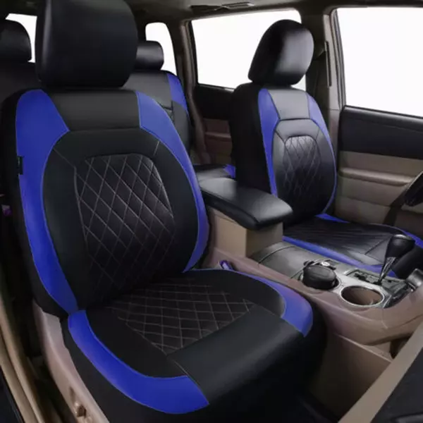 Autós univerzális PU bőr ülésvédő teljes készlet autós SUV járművekhez (9 darab) - Kék