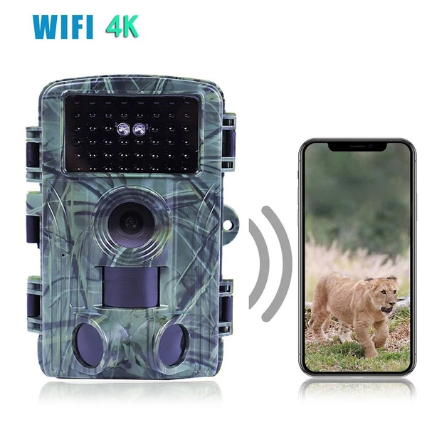 2,7K 60MP éjjellátó vízálló vadászkamera 2 hüvelykes képernyővel kültéri vad megfigyeléshez - Fehér