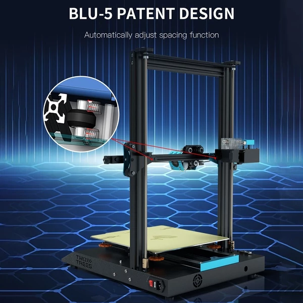 TWO TREES BLU-5 3D nyomtató 4,3 hüvelykes érintőképernyős nyomtatási mérettel 300x300x400 mm 1,75 mm-es PLA/PETG/ABS/Fához