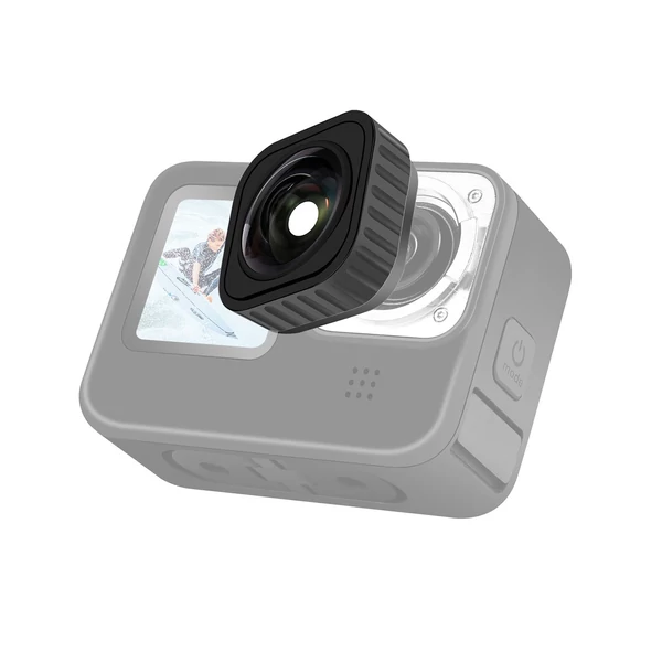 PULUZ kameralencse rázkódáscsökkentő 155°-os széles látószögű támogatás 5 méteres vízálló lencse Mod kompatibilis a GoPro Max/Hero 12 11 10 9-el - Fekete