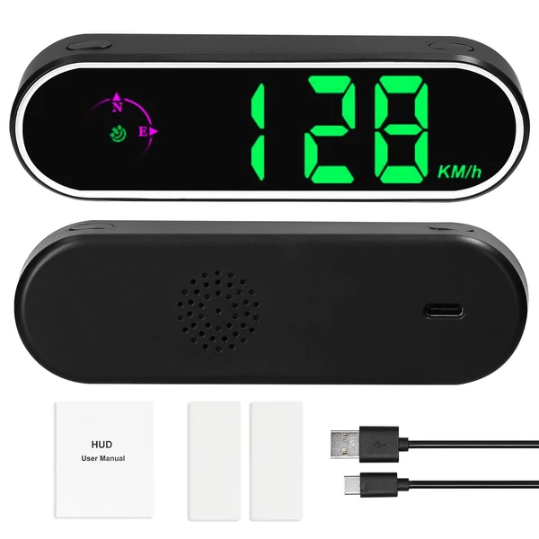 Autós fejjelzõ, GPS digitális sebességmérõ színes LED-kijelzõvel, órával és iránytû funkcióval