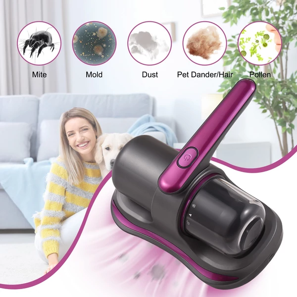 Kézi 8 kPa szívású vezeték nélküli matracporszívó HEPA szűrővel 100 W 2 sebességes mélytisztító ágytisztításhoz / lepedő / szövet / párna / kanapé