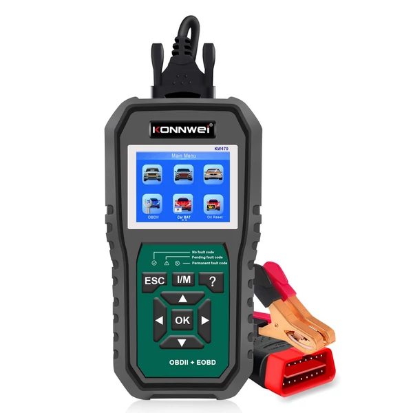 KONNWEI KW470 OBDII kódolvasó akkumulátor teszter teljes rendszer diagnosztikai szkenner csere Ford univerzális autóhoz 1996 után