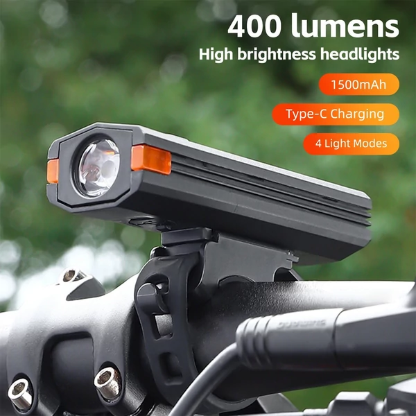 WEST BIKING 400 Lumen USB újratölthető kerékpáros lámpa vízálló több üzemmódban - Fekete