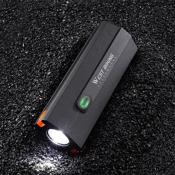 WEST BIKING 400 Lumen USB újratölthető kerékpáros lámpa vízálló több üzemmódban - Sárga