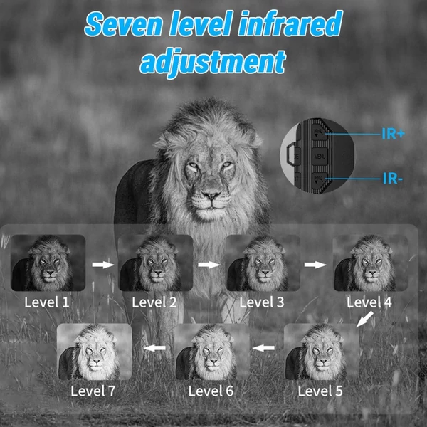 4 hüvelykes nagy képernyős 5K éjjellátó szemüveg 10X digitális zoom infravörös WiFi távcső