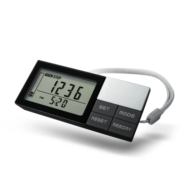 LCD lépésszámláló nyakpánttal 7 napos memória lépések Kalóriaégetés séta távolság kilométer