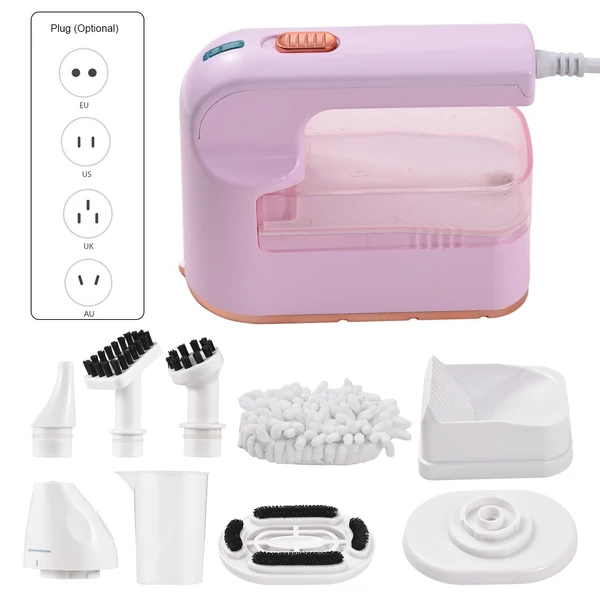 Gőzölő vasaló ruhákhoz többcélú 1200 W 120 ml kapacitású hordozható ránctalanító tisztító gőzölő ruhaszövetekhez - Pink