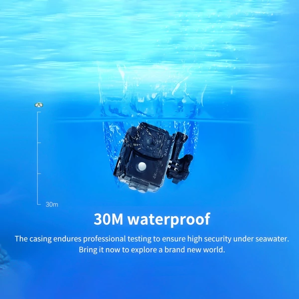 SJCAM SJ4000AIR 4K HD akciókamera 2 hüvelykes IPS képernyővel, 16 MP 170°-os széles látószögű WiFi kapcsolat támogatása 30 méteres vízálló tok-adapterekkel