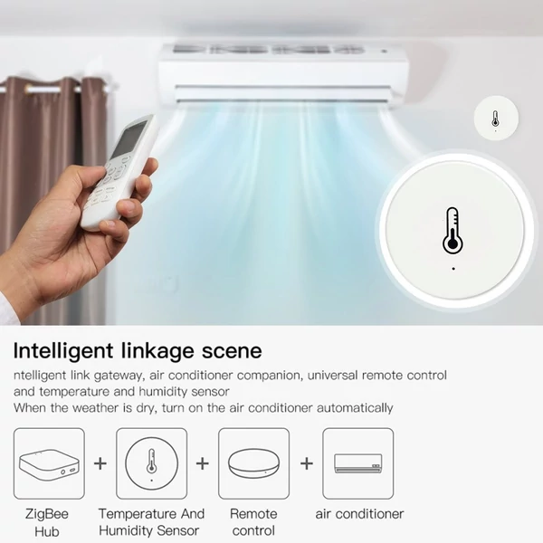 ZigBee intelligens beltéri hőmérséklet-páratartalom-érzékelő riasztási funkcióval, APP-vezérlésű vezeték nélküli nedvességmérő (a Zigbee Gateway-vel használható)