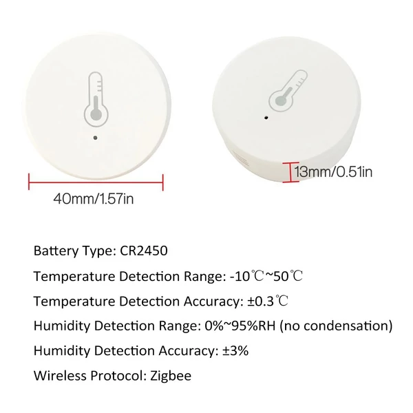 ZigBee intelligens beltéri hőmérséklet-páratartalom-érzékelő riasztási funkcióval, APP-vezérlésű vezeték nélküli nedvességmérő (a Zigbee Gateway-vel használható)