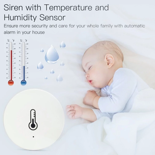 ZigBee intelligens beltéri hőmérséklet-páratartalom-érzékelő riasztási funkcióval, APP-vezérlésű vezeték nélküli nedvességmérő (a Zigbee Gateway-vel használható)