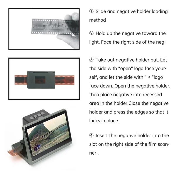 Bisofice film- és diaszkenner beépített 16 GB memória 7 hüvelykes LCD képernyő