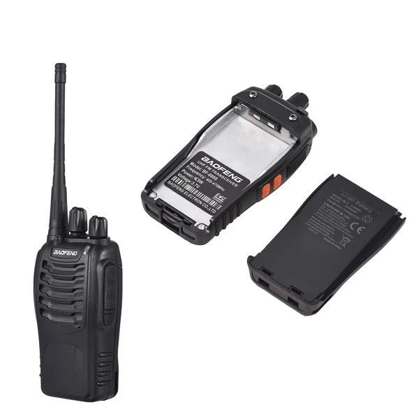 Aoresac Baofeng BF-888s walkie talkies 2 csomag vízálló, újratölthető, nagy hatótávolságú, kétirányú hordozható kézi adó-vevő fülhallgatóval, zseblámpa nagy erősítésű antennával, Li-ion akkumulátorral