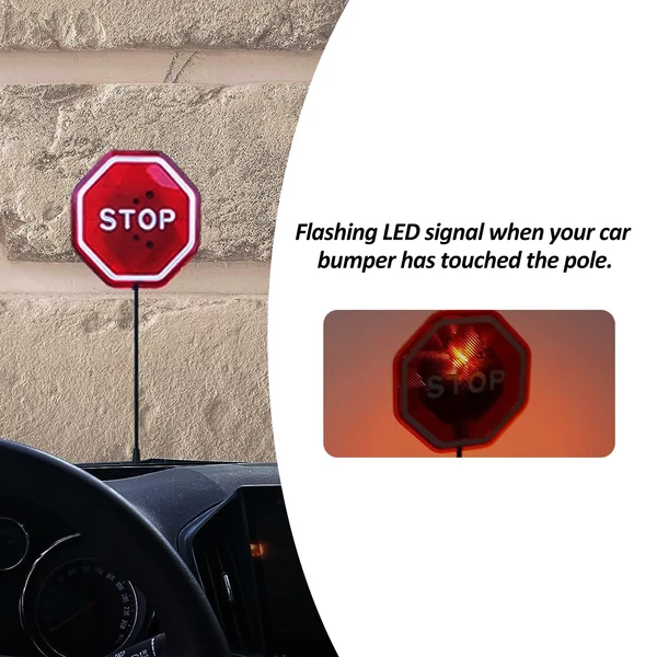 LED villogó stoptábla a garázsparkolóhoz, élénkpiros LED-ekkel és állítható rúddal