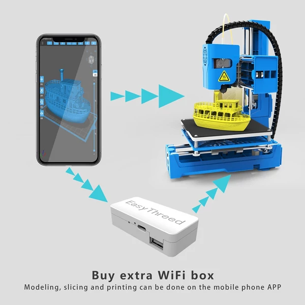 EasyThreed 3D Printer Mini Desktop gyerekeknek 100x100x100mm nyomtatási méret - Fekete