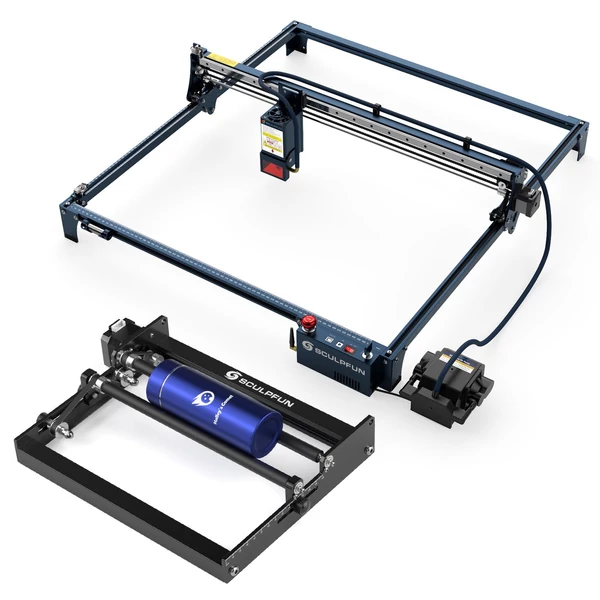 SCULPFUN S30 Ultra 33W lézergravírozó forgóhengerrel és automatikus légrásegítővel