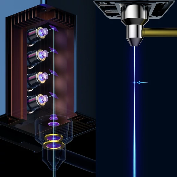 SCULPFUN S30 Ultra 22W lézergravírozó 400x400 mm-es méhsejt táblával és automatikus légrásegítéssel