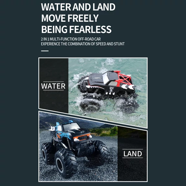 1/16 2,4 GHz 2 az 1-ben kétéltű távirányító 4WD autó és hajó - Kék