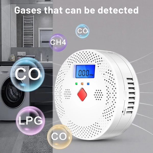 Tuya Wifi hordozható elektrokémiai érzékelős CO teszter LCD képernyővel