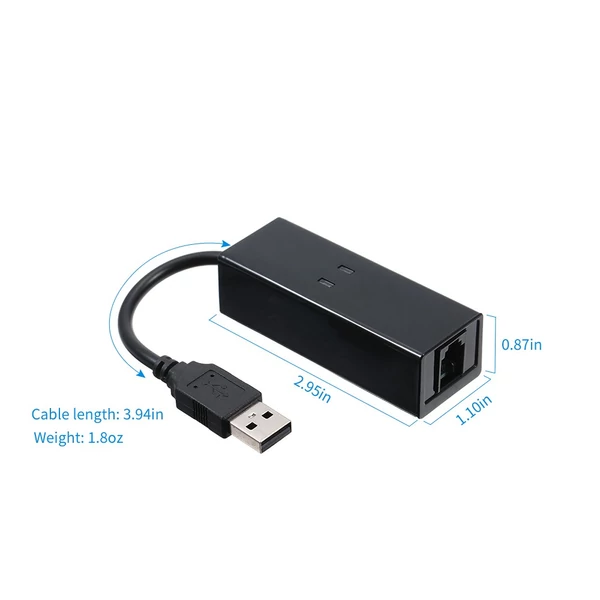 Külső USB 56K V.92 V.90 telefonos fax modem Win XP/VISTA7/8/10 rendszerhez