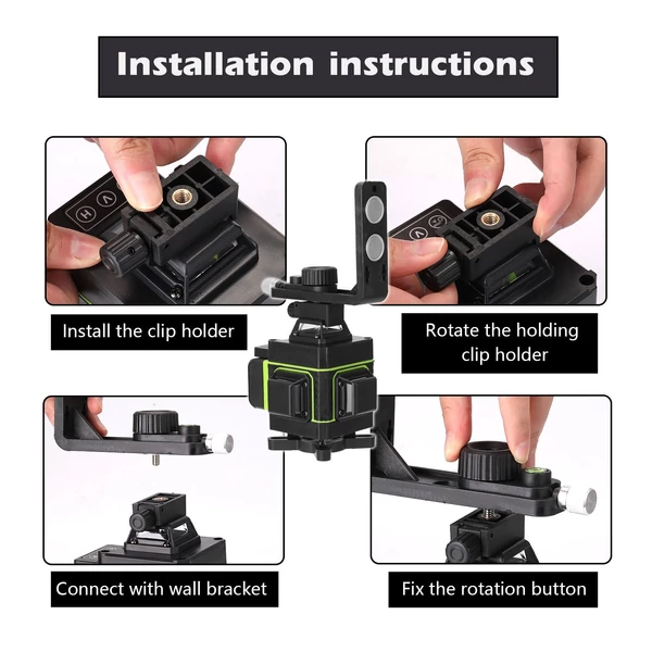 Többfunkciós LCD-kijelző 16 soros lézerszintező eszköz Függőleges vízszintes 3°-os önszintező lézervonalas fényerő állítható funkcióval