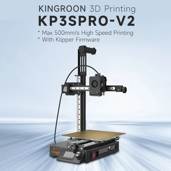 KINGROON KP3S PRO V2 3D nyomtató 500mm/s sebességű nyomtatási méret 200x200x200mm alkalmas Spft szálakhoz PLA/WOOD/TPU