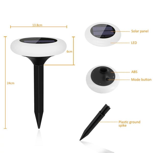 10 RGB LED színes gradiens dugaszolható földi terasz, kerti pázsitlámpa