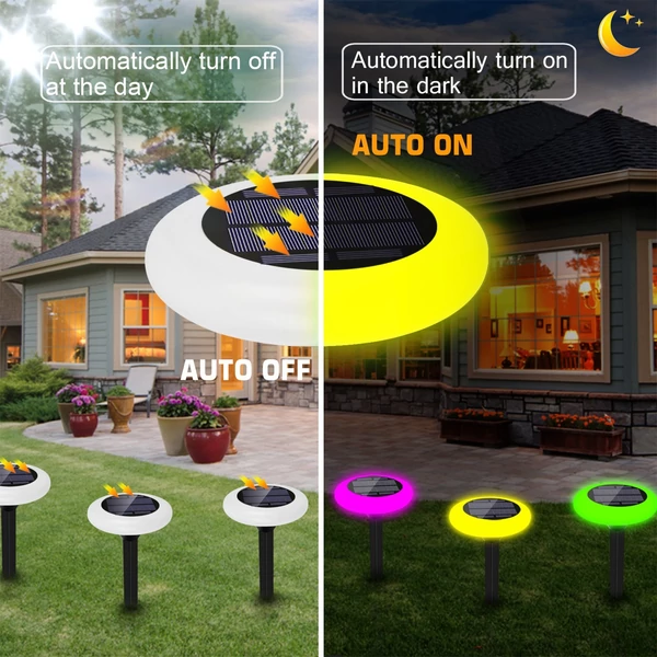 10 RGB LED színes gradiens dugaszolható földi terasz, kerti pázsitlámpa