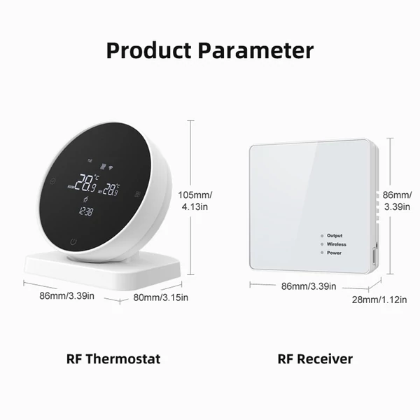 Tuya Wifi digitális kijelző intelligens RF433 multifunkcionális víz/gáz kazán termosztát érintőképernyős hőmérséklet szabályozó