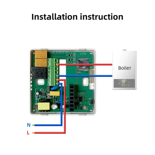 Tuya Wifi digitális kijelző intelligens RF433 multifunkcionális víz/gáz kazán termosztát érintőképernyős hőmérséklet szabályozó