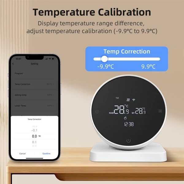 Tuya Wifi digitális kijelző intelligens RF433 multifunkcionális víz/gáz kazán termosztát érintőképernyős hőmérséklet szabályozó