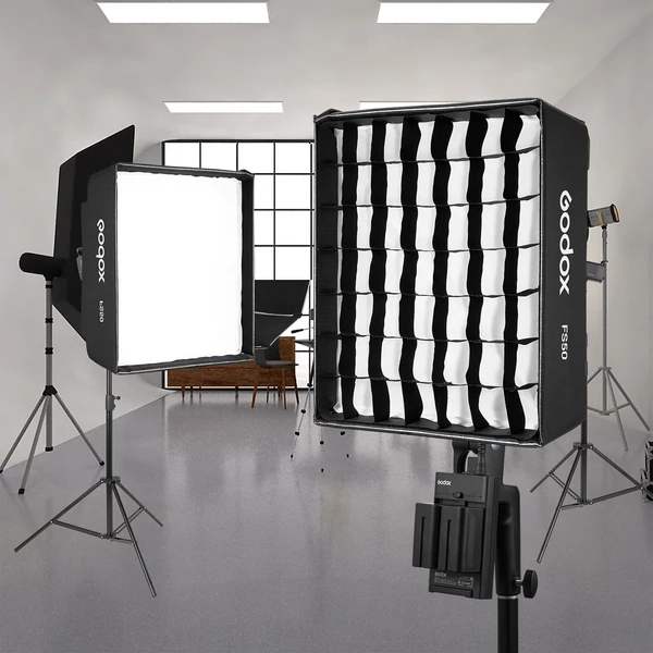 Godox FS50 gyorskioldó négyszögletes Softbox fényszóró ráccsal és puha ruhával