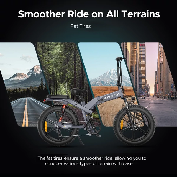ENGWE X20 Ebike 20 * 4,0 hüvelykes gumiabroncs 750 W-os integrált kerékmotor teljes felfüggesztésű, összecsukható elektromos kerékpár 14,4 Ah és 7,8 Ah kettős akkumulátoros kettős hidraulikus tárcsafék - Szürke