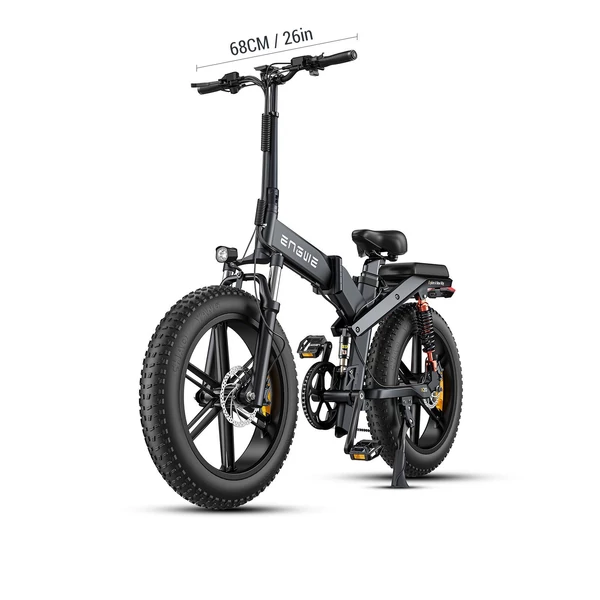 ENGWE X20 Ebike 20 * 4,0 hüvelykes gumiabroncs 750 W-os integrált kerékmotor teljes felfüggesztésű, összecsukható elektromos kerékpár 14,4 Ah és 7,8 Ah kettős akkumulátoros kettős hidraulikus tárcsafék - Szürke