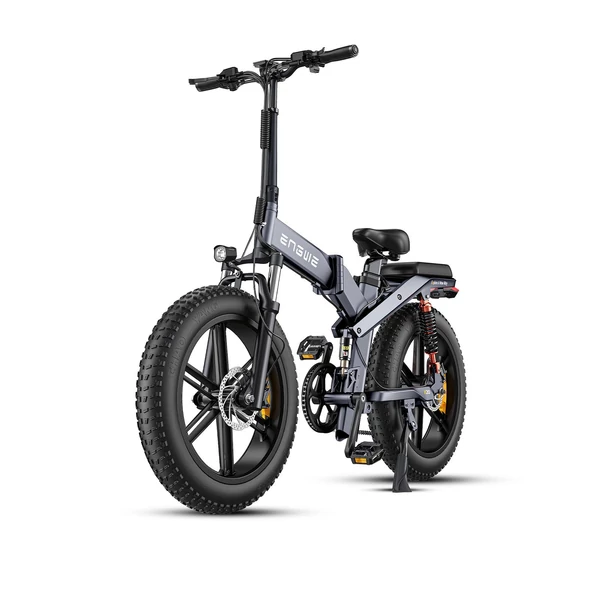 ENGWE X20 Ebike 20 * 4,0 hüvelykes gumiabroncs 750 W-os integrált kerékmotor teljes felfüggesztésű, összecsukható elektromos kerékpár 14,4 Ah és 7,8 Ah kettős akkumulátoros kettős hidraulikus tárcsafék - Szürke